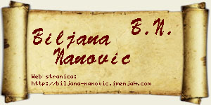 Biljana Nanović vizit kartica